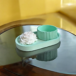 3’lü Güllü Mum Set