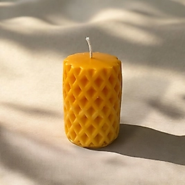 Hasır Örgülü Sütun Mum