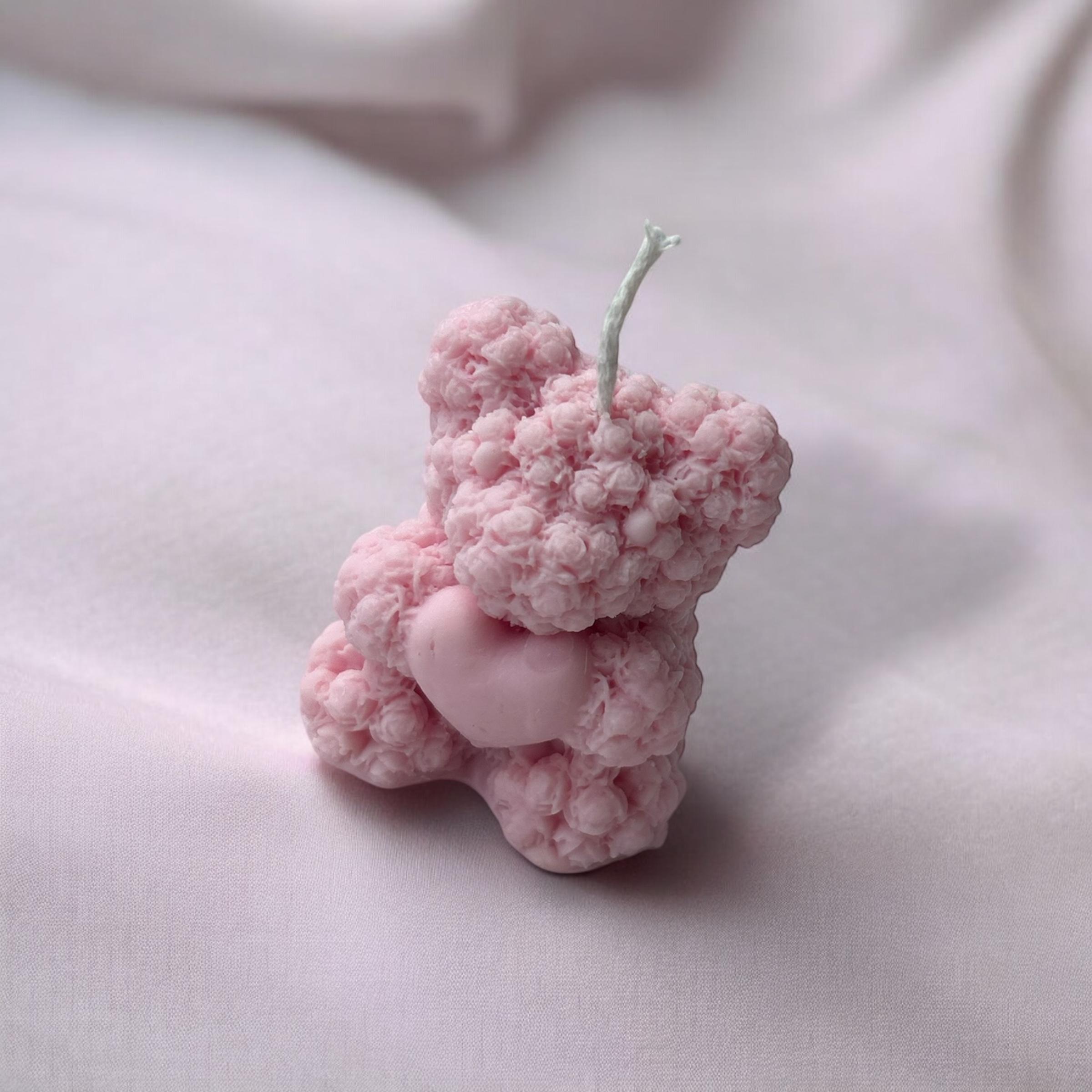 Mini Güllü Ayıcık Mum