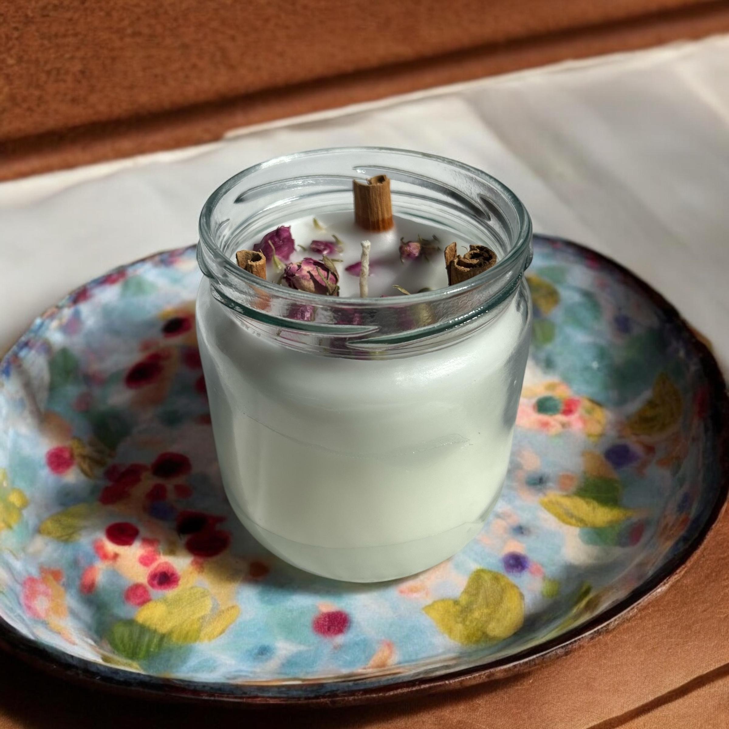 Taçın&Güllü Mum Kavanozu