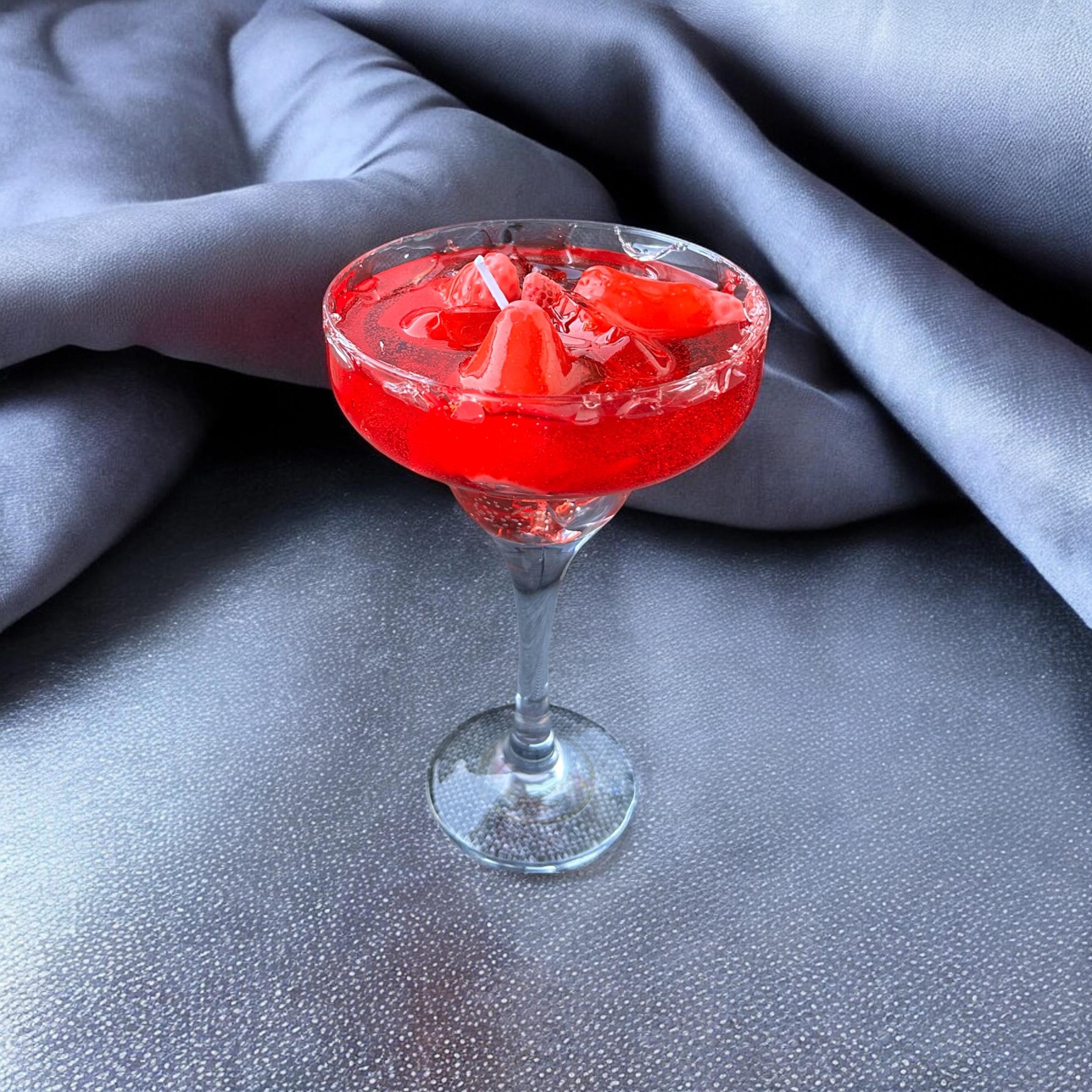 Çilekli Kokteyl Mum